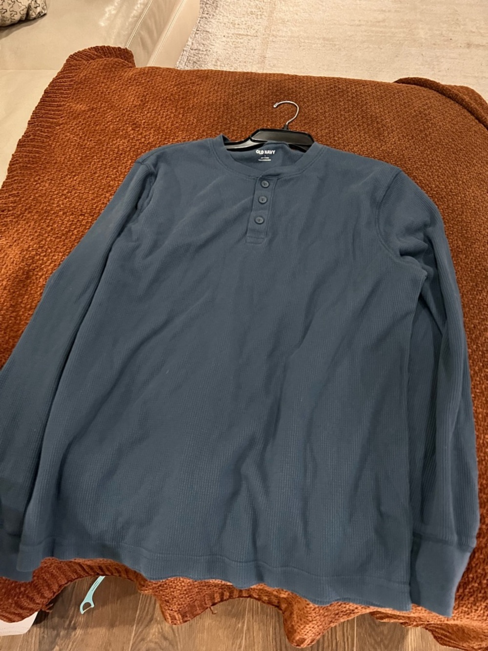 Old Navy Men’s Long-Sleeve Henley Shirt - Slate Blue